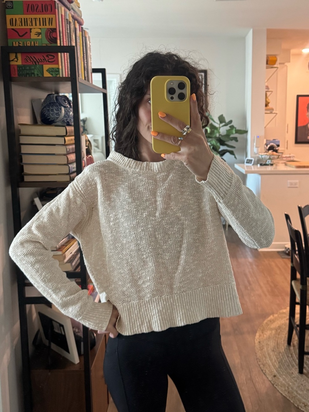 Everlane Cream Boxy Crewneck Sweater